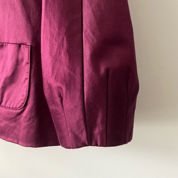 J Jill Lined Flared Stretch Blazer Jacket Buttons Cranberry size Small Petite - Picture 5 of 9